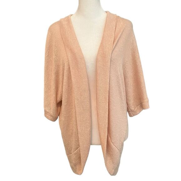 AB Studio Cardigan Size XL Half Sleeve Cardigan Shrug Pink​ - Picture 1 of 12